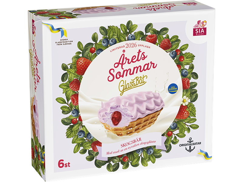 Årets SommarGlassbåt 2026 - skogsbär 6 st